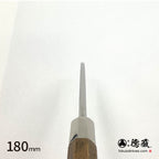 银三 镜面 双刃 出刃刀 胡桃木八角柄