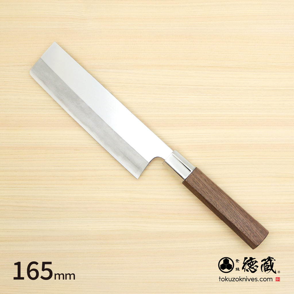 銀三 鏡面 菜切 胡桃八角