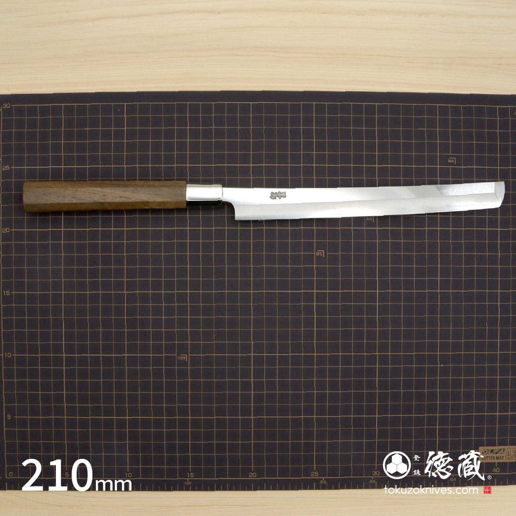 银三 镜面 剑型万能小刀 胡桃木八角天削