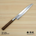 Stainless Silver Steel No. 3　Mirror Finish　Sujibiki Knife (Slicer)　Walnut Tree Octagonal Handle