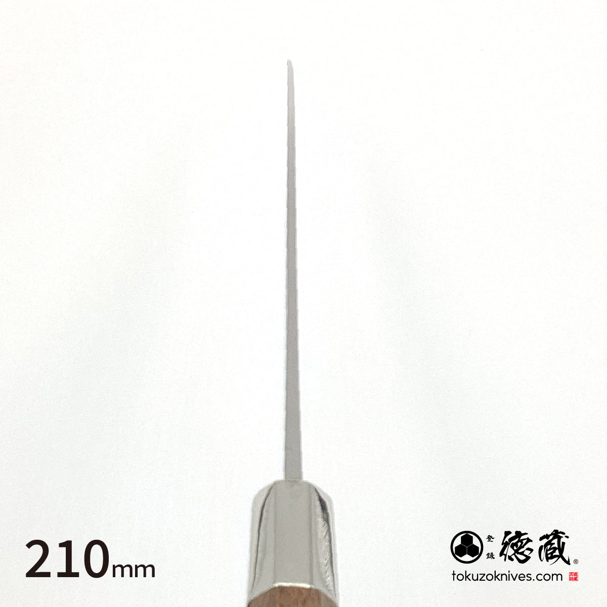 Stainless Silver Steel No. 3　Mirror Finish　Sujibiki Knife (Slicer)　Walnut Tree Octagonal Handle