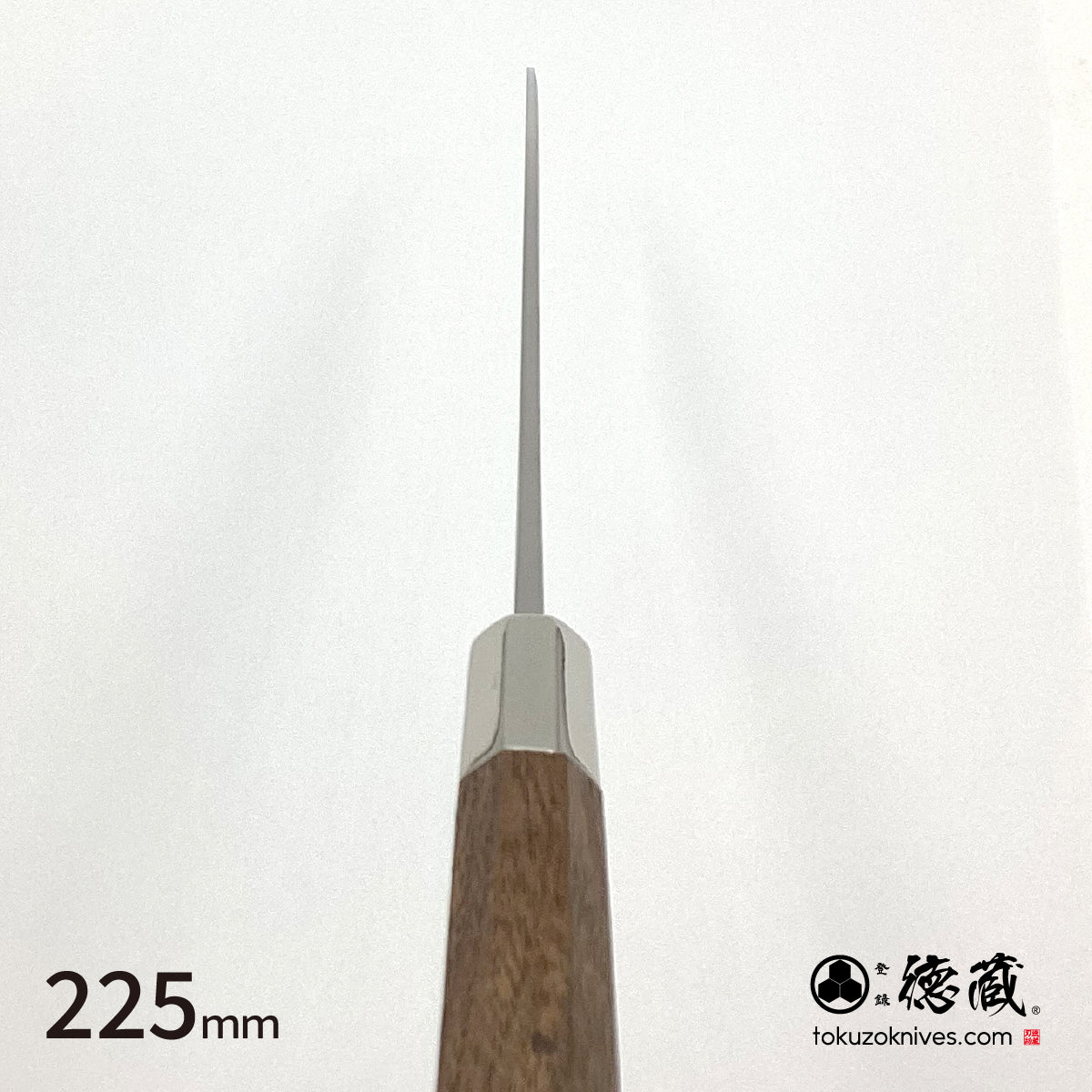 Stainless Silver Steel No. 3　Mirror Finish　Sujibiki Knife (Slicer)　Walnut Tree Octagonal Handle