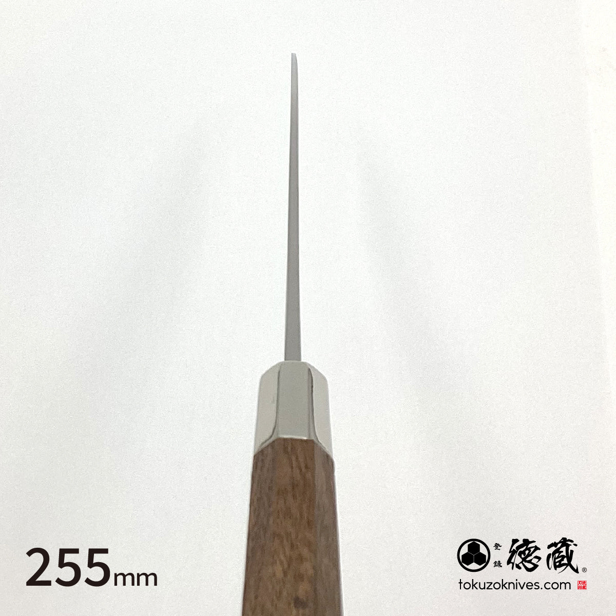Stainless Silver Steel No. 3　Mirror Finish　Sujibiki Knife (Slicer)　Walnut Tree Octagonal Handle