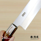 Gin San Mirror Finish Yanagiba Knife Walnut Octagonal Tensoge Handle