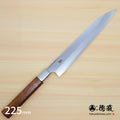 Gin San Mirror Finish Yanagiba Knife Walnut Octagonal Tensoge Handle