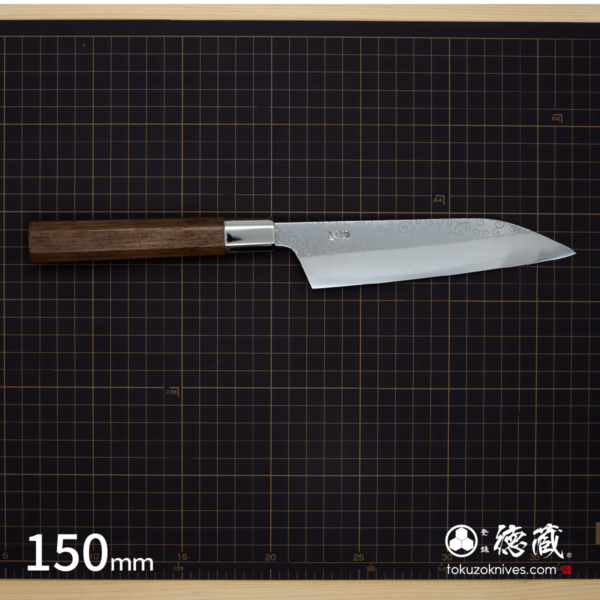 Gin San Petty / Paring Knife Japanese pattern Walnut Octagonal Handle