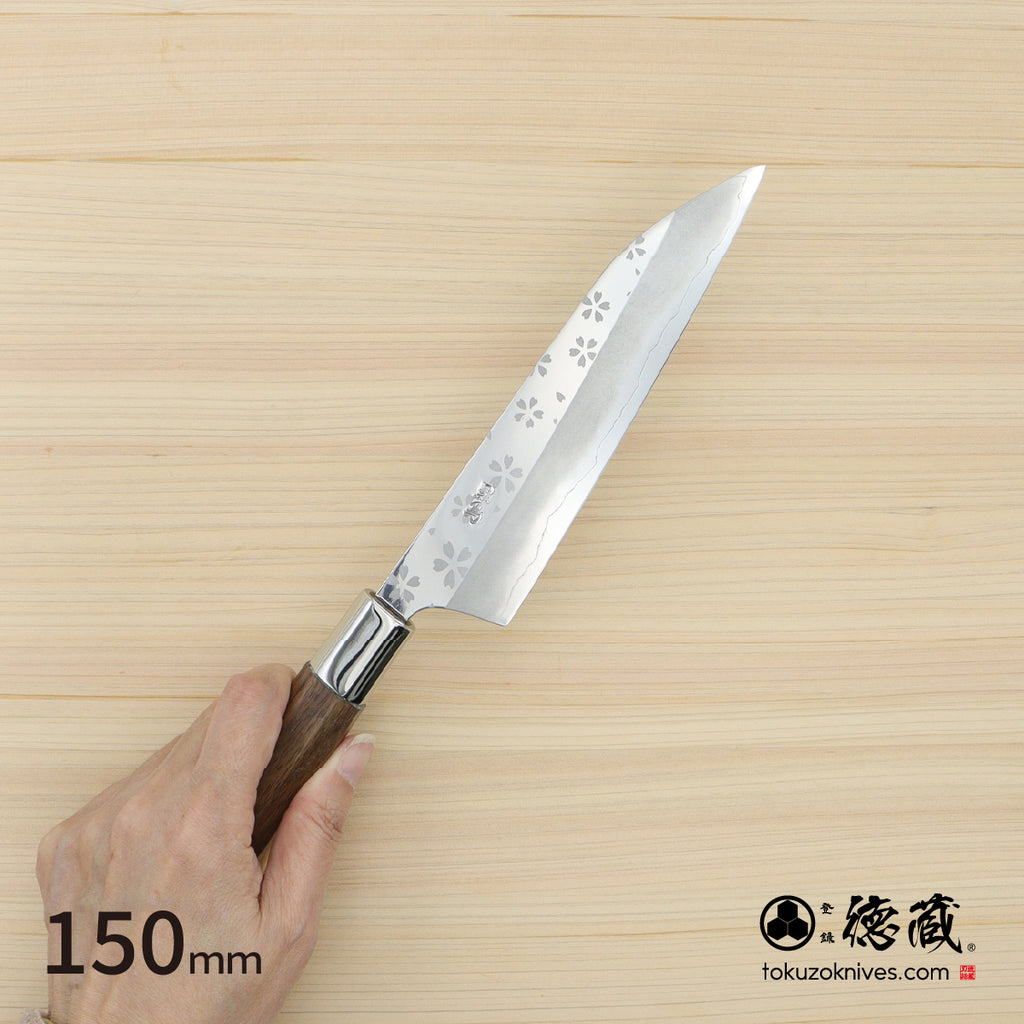 Gin San Petty / Paring Knife Japanese pattern Walnut Octagonal Handle
