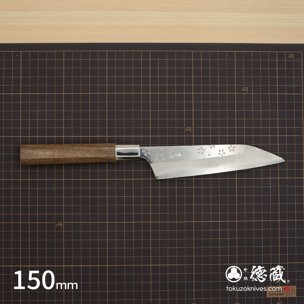 Gin San Petty / Paring Knife Japanese pattern Walnut Octagonal Handle