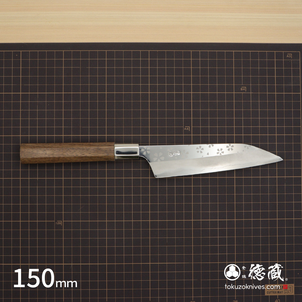 Gin San Petty / Paring Knife Japanese pattern Walnut Octagonal Handle
