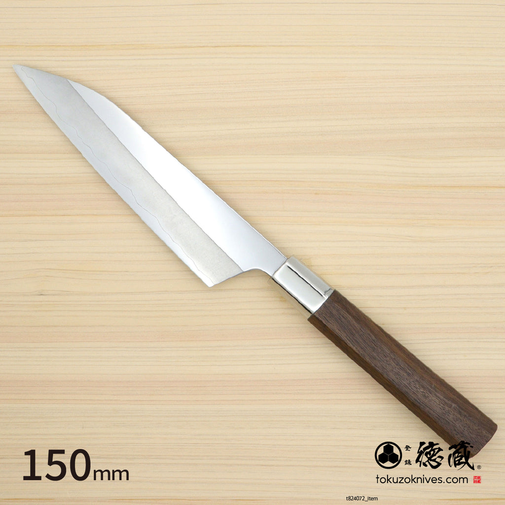 Gin San Petty / Paring Knife Japanese pattern Walnut Octagonal Handle