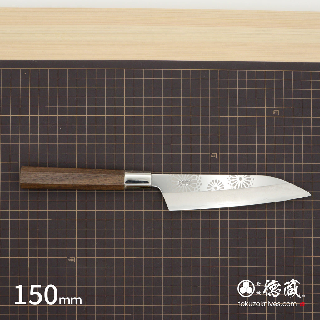 Gin San Petty / Paring Knife Japanese pattern Walnut Octagonal Handle