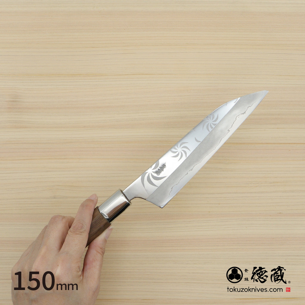 Gin San Petty / Paring Knife Japanese pattern Walnut Octagonal Handle