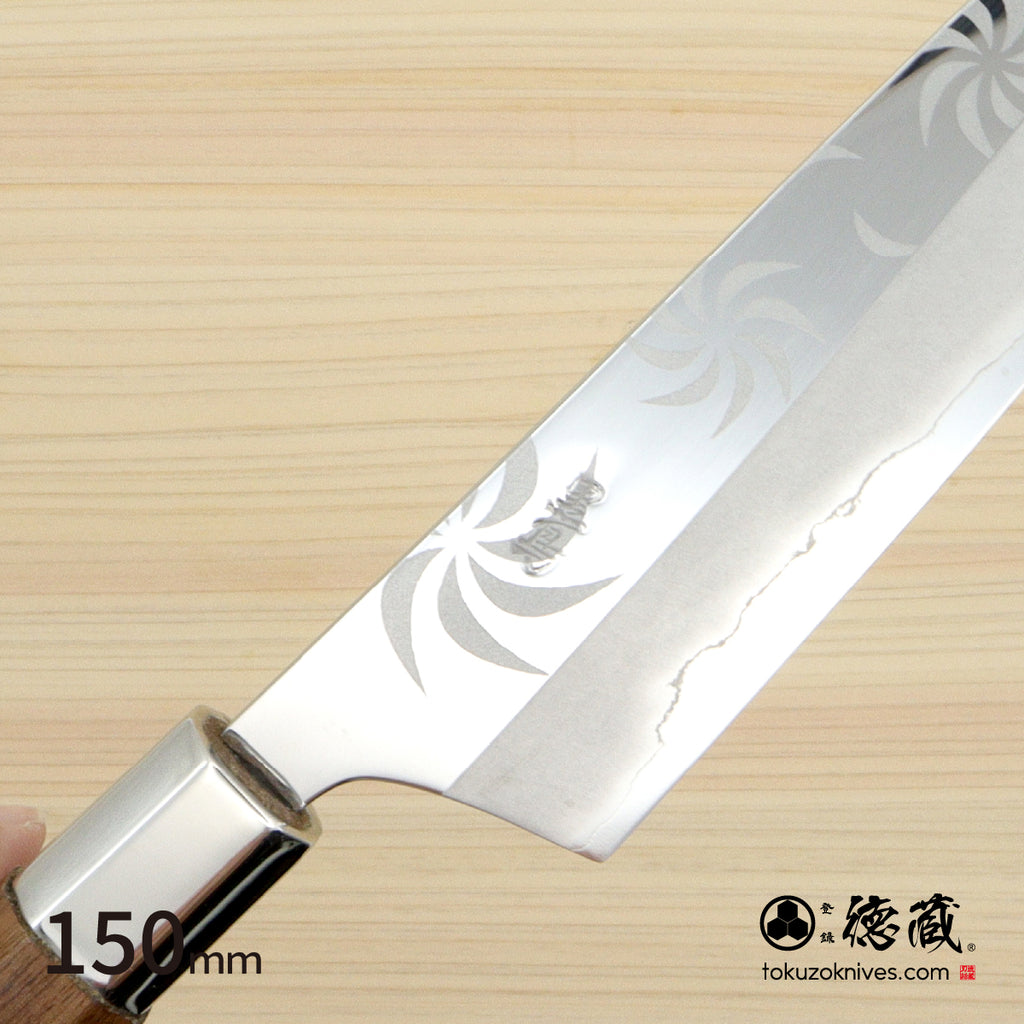 Gin San Petty / Paring Knife Japanese pattern Walnut Octagonal Handle