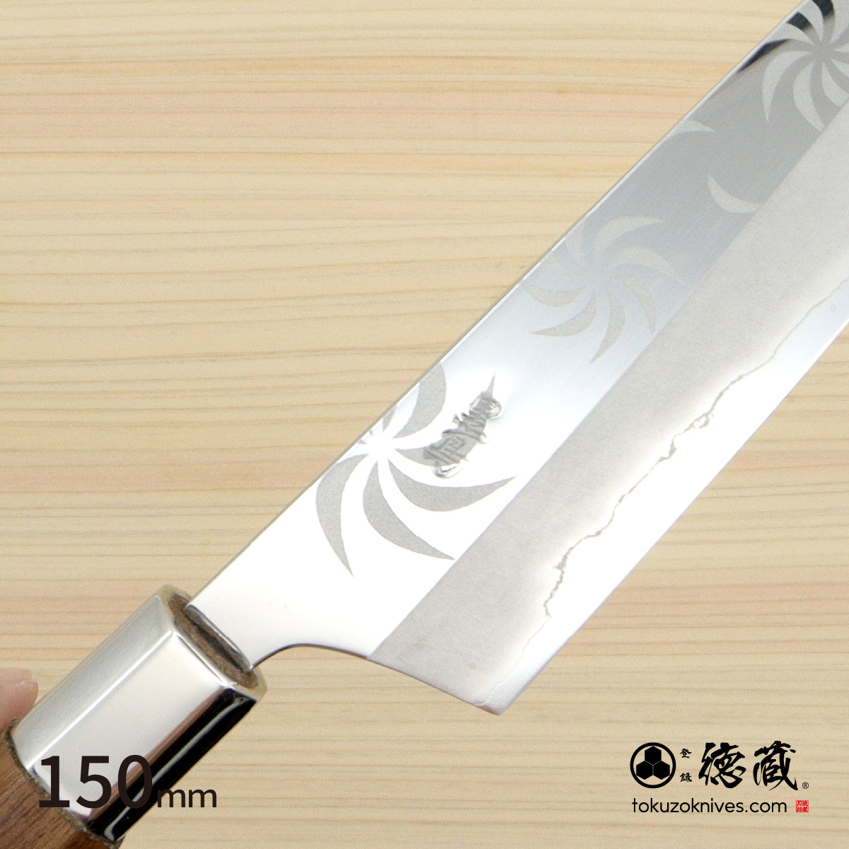 Gin San Petty / Paring Knife Japanese pattern Walnut Octagonal Handle
