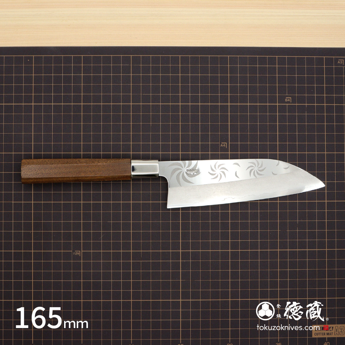 Gin San Funayuki Knifee Japanese pattern Walnut Octagonal Handle