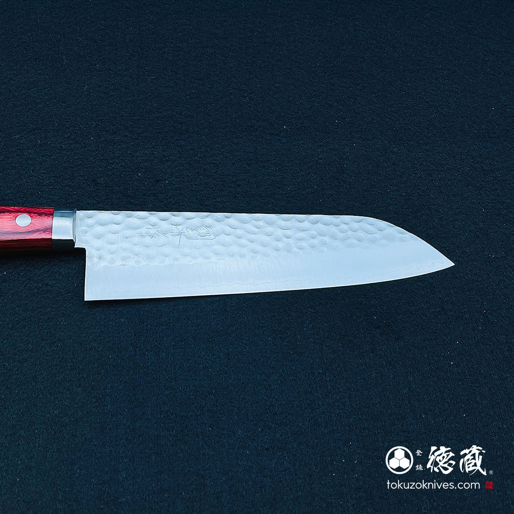 VG1　三徳包丁　赤ハンドル