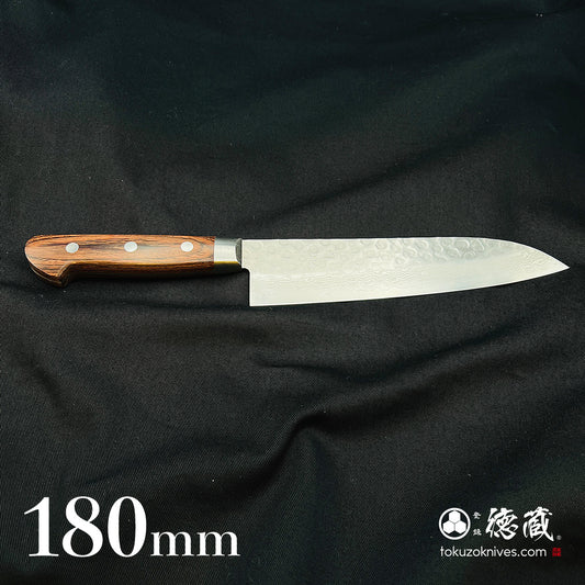 VG10 Santoku knife, mahogany handle