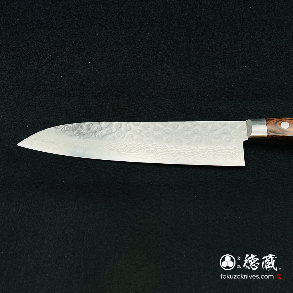 VG10 Santoku knife, mahogany handle
