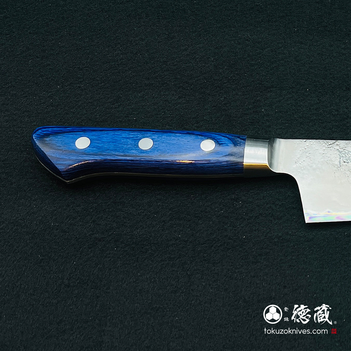 青二 切付包丁 青ハンドル – 徳蔵刃物 TOKUZO KNIVES