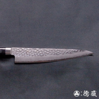 Stainless AUS8 Hammered Finish Petty / Paring Knife Black Handle