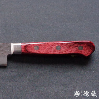 Stainless AUS8 Hammered Finish Petty / Paring Knife Red Handle