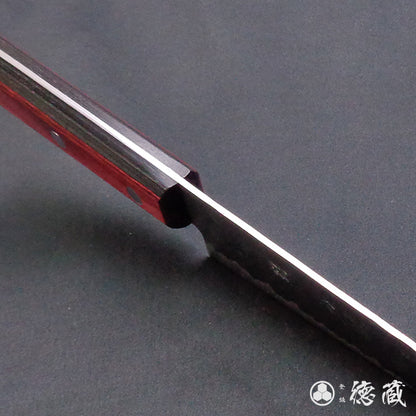 Silver-3 matt finish Santoku- knife red handle
