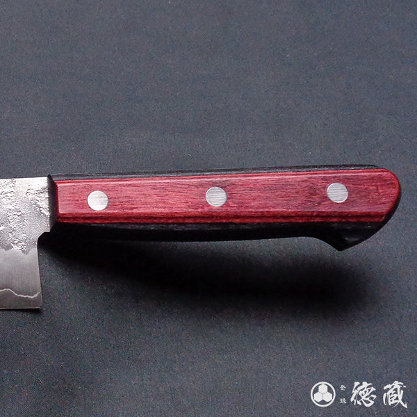 Silver-3 matt finish Santoku- knife red handle
