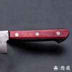 Silver-3 matt finish Santoku- knife red handle