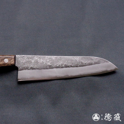 Silver-3 matt finish Santoku- knife dark brown handle
