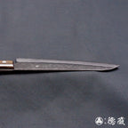 銀三　梨地仕上　三徳包丁　焦茶ハンドル