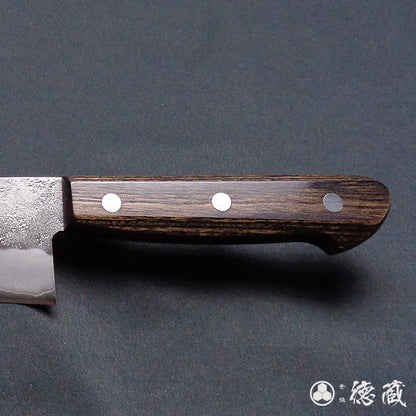 Silver-3 matt finish Santoku- knife dark brown handle
