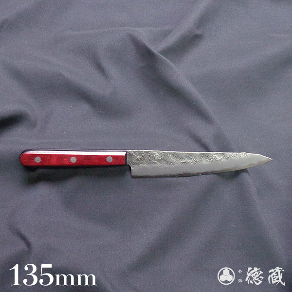 Silver-3 matt finish petty knife red handle