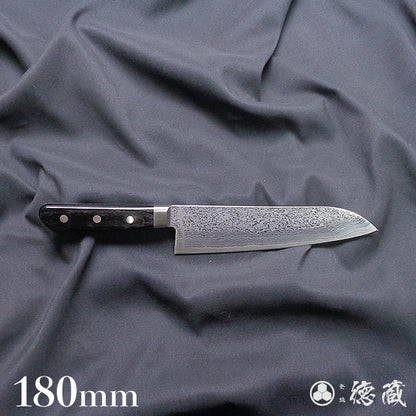 SKD Damascus Santoku- knife black handle