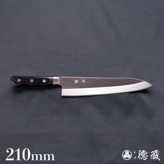 AUS8 剣型三徳包丁 黒ハンドル