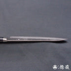 銀三　梨地仕上　牛刀包丁　黒ハンドル