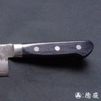 銀三　梨地仕上　牛刀包丁　黒ハンドル