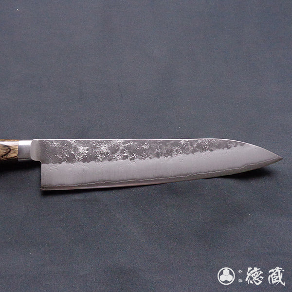 銀三 梨地仕上 牛刀包丁 焦茶ハンドル – 徳蔵刃物 TOKUZO KNIVES