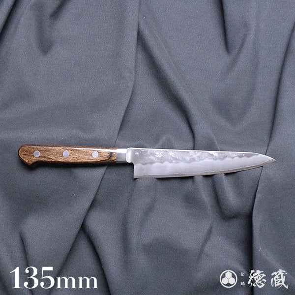Stainless Silver Steel No. 3 Satin Finish Petty / Paring Knife Dark Brown Handle