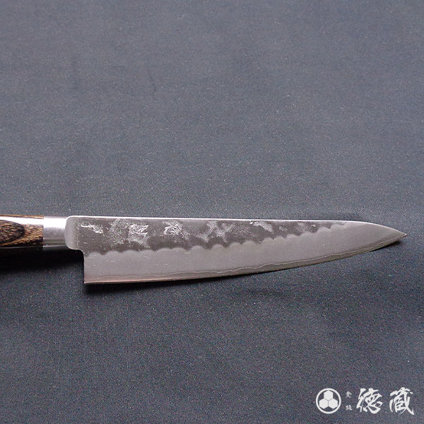 Stainless Silver Steel No. 3 Satin Finish Petty / Paring Knife Dark Brown Handle