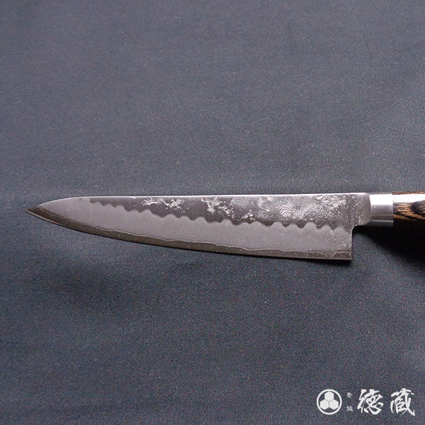 Stainless Silver Steel No. 3 Satin Finish Petty / Paring Knife Dark Brown Handle
