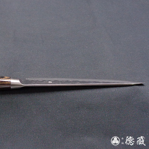Stainless Silver Steel No. 3 Satin Finish Petty / Paring Knife Dark Brown Handle