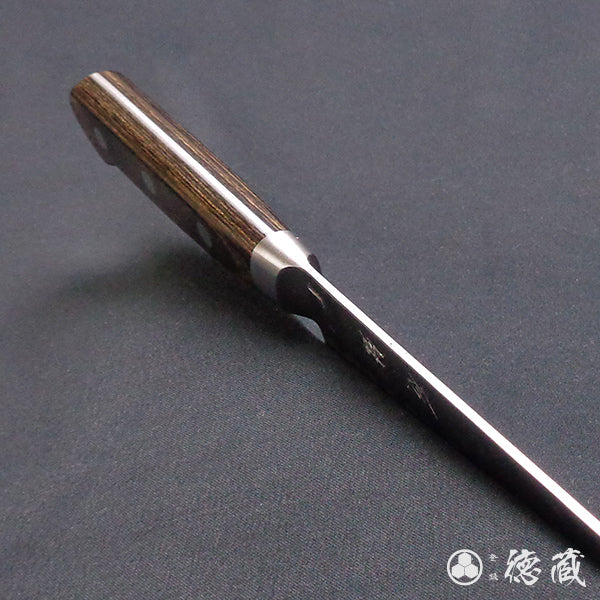 Stainless Silver Steel No. 3 Satin Finish Petty / Paring Knife Dark Brown Handle