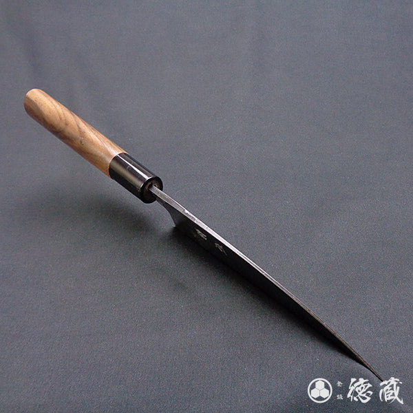 Carbon Blue Steel No. 2 Black Finish Funayuki Knife Walnuts Handle