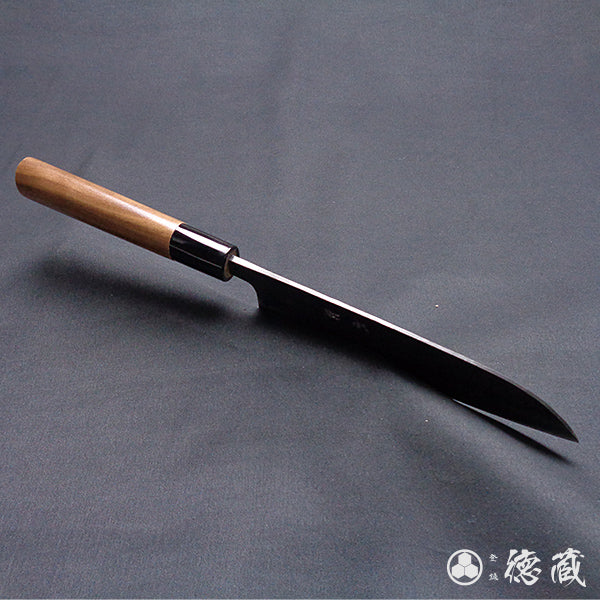 Blue-1  blackened finish  Santoku knife  walnut handle