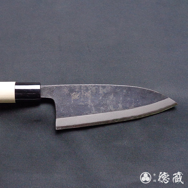 青二　黒打仕上　厚出刃包丁　朴柄