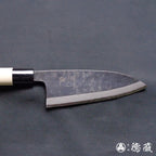 青二　黒打仕上　厚出刃包丁　朴柄