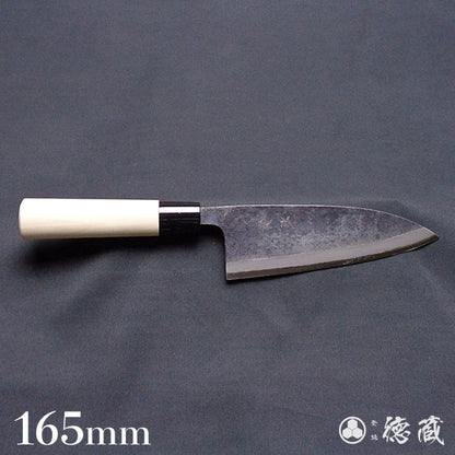 Blue-2  blackened finish  Thick Deba-knife  Park handle
