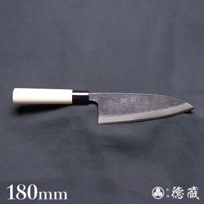 Blue-2  blackened finish  Thick Deba-knife  Park handle