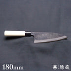 Blue-2  blackened finish  Thick Deba-knife  Park handle