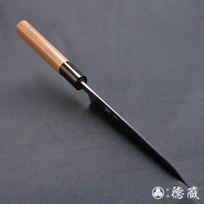 Carbon Blue Steel No. 2 Black Finish Kiritsuke Knife Walnuts Handle